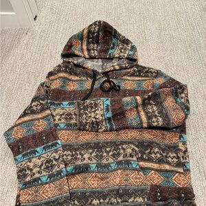 SHEIN Gray and Brown Fleece Jacket